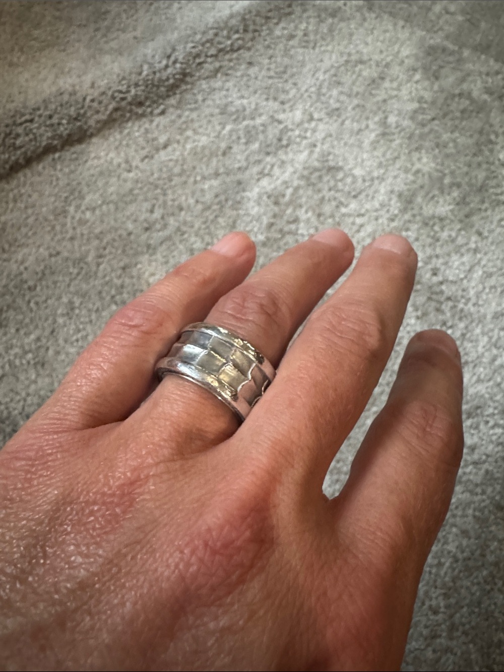 David Yurman Armory Wide Band Ring — sterling silver size 6